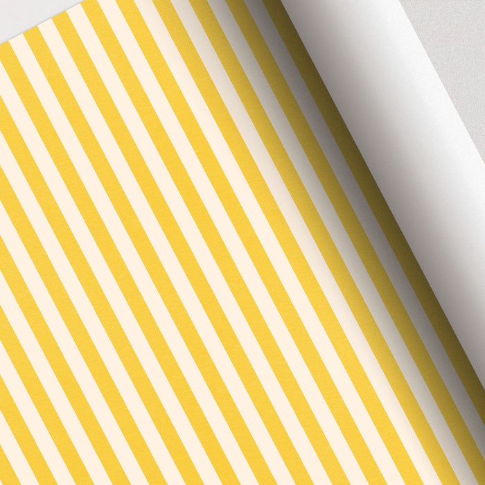 Yellow Stripes Peel and Stick 1/12 Dollhouse Wallpaper - s by Made of Sundays