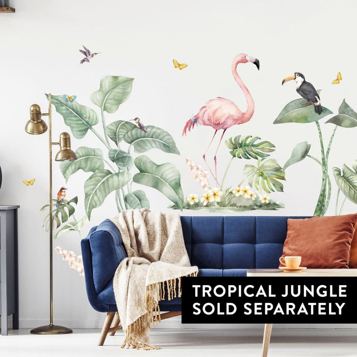 Stickers muraux de flamants roses et plantes de la jungle pour une  décoration tropicale — Made of Sundays